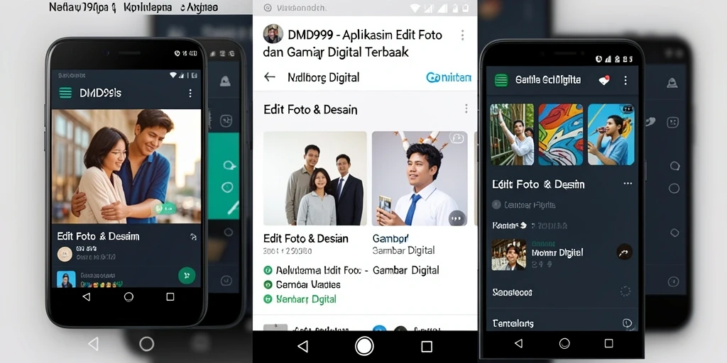 Screenshot antarmuka aplikasi DMD999 dengan berbagai fitur Gambar Digital.