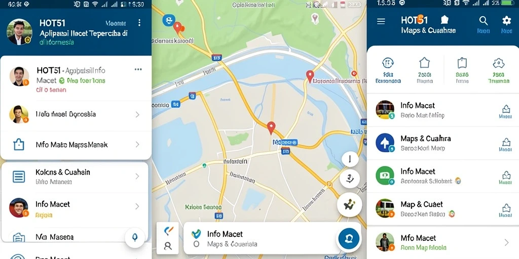 Antarmuka HOT51 menampilkan peta lalu lintas dan cuaca secara real-time.
