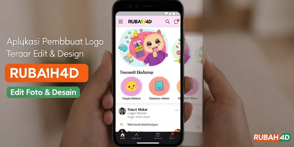 Tampilan antarmuka RUBAH4D yang sederhana dan fungsional untuk desain logo.