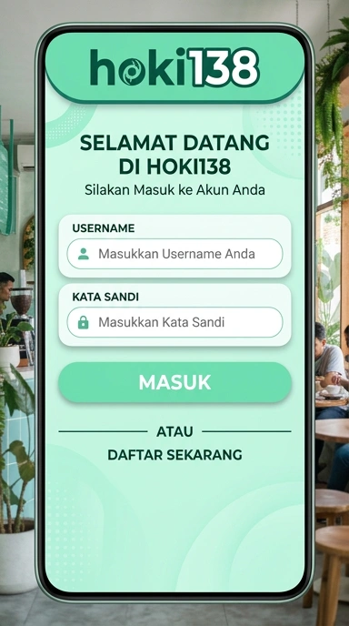 Tampilan halaman login hoki138